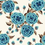 Seamless Pattern in Small Cute Flowers of Antique Roses. Rustic Chic Millefleurs. Floral Background-Eva Marina-Laminated Art Print