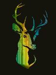 Multiple exposure of a Deer with Birds-eva_mask-Art Print