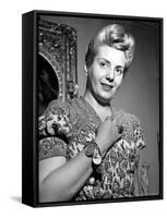 Eva Peron, Wife of Argentinean Pres. Candidate. Posing in Her Apartment-Thomas D^ Mcavoy-Framed Stretched Canvas