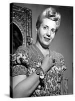 Eva Peron, Wife of Argentinean Pres. Candidate. Posing in Her Apartment-Thomas D^ Mcavoy-Stretched Canvas