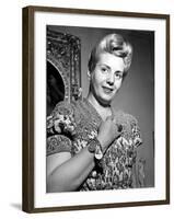 Eva Peron, Wife of Argentinean Pres. Candidate. Posing in Her Apartment-Thomas D^ Mcavoy-Framed Premium Photographic Print