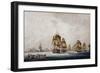 Evacuation of Portoferraio by English Fleet, April 5, 1797, Watercolor, Italy-null-Framed Giclee Print