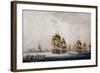 Evacuation of Portoferraio by English Fleet, April 5, 1797, Watercolor, Italy-null-Framed Giclee Print