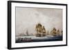 Evacuation of Portoferraio by English Fleet, April 5, 1797, Watercolor, Italy-null-Framed Giclee Print