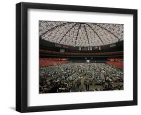 Evacuees from New Orleans Cover the Floor of Houston's Astrodome Saturday-null-Framed Photographic Print