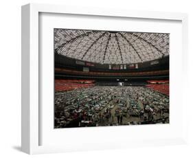 Evacuees from New Orleans Cover the Floor of Houston's Astrodome Saturday-null-Framed Photographic Print