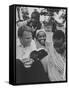 Evangelist Billy Graham Explains Bible to Waarusha Warriors-James Burke-Framed Stretched Canvas