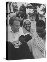 Evangelist Billy Graham Explains Bible to Waarusha Warriors-James Burke-Stretched Canvas