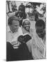 Evangelist Billy Graham Explains Bible to Waarusha Warriors-James Burke-Mounted Premium Photographic Print