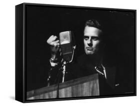 Evangelist, Billy Graham, Held Revival in Large Coliseum on Canadian National Exhibition Grounds-Ed Clark-Framed Stretched Canvas