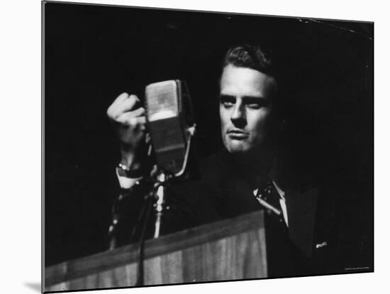 Evangelist, Billy Graham, Held Revival in Large Coliseum on Canadian National Exhibition Grounds-Ed Clark-Mounted Premium Photographic Print