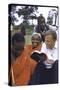 Evangelist Billy Graham Showing His Bible to the Waarusha Warriors Near Mt. Meru-James Burke-Stretched Canvas