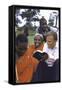 Evangelist Billy Graham Showing His Bible to the Waarusha Warriors Near Mt. Meru-James Burke-Framed Stretched Canvas