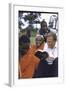 Evangelist Billy Graham Showing His Bible to the Waarusha Warriors Near Mt. Meru-James Burke-Framed Photographic Print