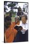 Evangelist Billy Graham Showing His Bible to the Waarusha Warriors Near Mt. Meru-James Burke-Stretched Canvas