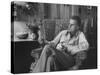 Evangelist, Billy Graham, Sitting in Easy Chair, Talking, in His Home-Ed Clark-Stretched Canvas