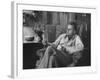 Evangelist, Billy Graham, Sitting in Easy Chair, Talking, in His Home-Ed Clark-Framed Photographic Print