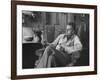 Evangelist, Billy Graham, Sitting in Easy Chair, Talking, in His Home-Ed Clark-Framed Photographic Print