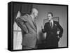 Evangelist Billy Graham Visiting with Pres. Dwight Eisenhower at the Wh-Paul Schutzer-Framed Stretched Canvas