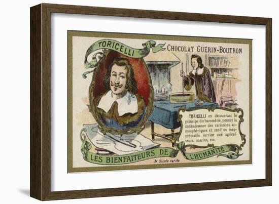 Evangelista Torricelli, Italian Physicist and Mathematician-null-Framed Giclee Print