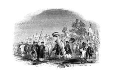 Giving Out Corn to the People, During a Season of Scarcity, 1847-Evans-Giclee Print