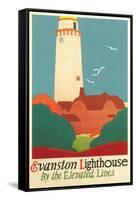 Evanston Lighthouse Poster-null-Framed Stretched Canvas