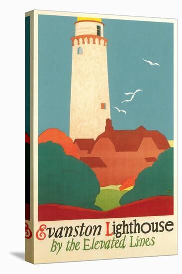 Evanston Lighthouse Poster-null-Stretched Canvas