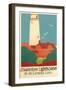 Evanston Lighthouse Poster-null-Framed Premium Giclee Print