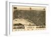 Evansville, Indiana - Panoramic Map-Lantern Press-Framed Art Print