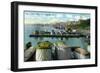 Evansville, Indiana, View of the Boat Landing at the Waterfront-Lantern Press-Framed Art Print