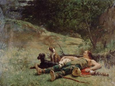The Rest of a Hunter with Dogs, C1842-1896