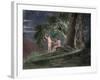 Eve Gives Adam the Forbidden Fruit-John Martin-Framed Giclee Print