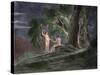 Eve Gives Adam the Forbidden Fruit-John Martin-Stretched Canvas