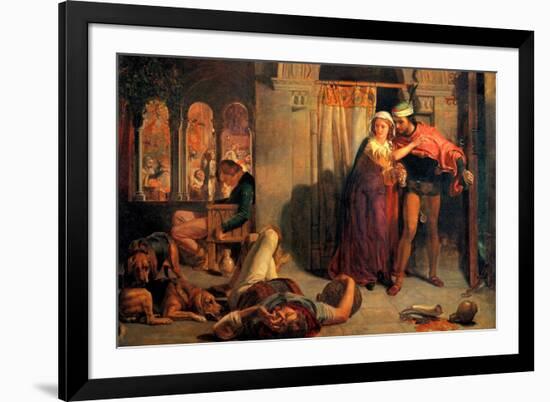 Eve of Saint Agnes; Flight of Madeleine and Porphyro During the Drunkenness Attending the Revelry-William Holman Hunt-Framed Premium Giclee Print