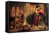 Eve of Saint Agnes; Flight of Madeleine and Porphyro During the Drunkenness Attending the Revelry-William Holman Hunt-Framed Stretched Canvas