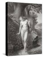 Eve's Reflection in the Water, from a French Edition of 'Paradise Lost' by John Milton-Jules Richomme-Stretched Canvas