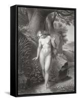 Eve's Reflection in the Water, from a French Edition of 'Paradise Lost' by John Milton-Jules Richomme-Framed Stretched Canvas