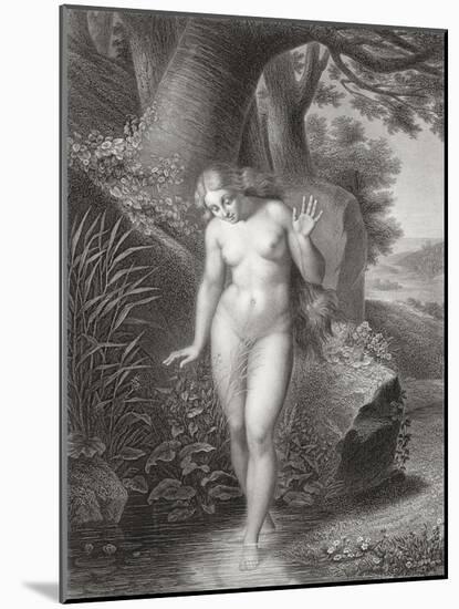 Eve's Reflection in the Water, from a French Edition of 'Paradise Lost' by John Milton-Jules Richomme-Mounted Giclee Print