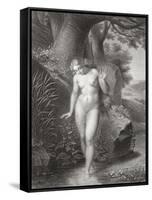 Eve's Reflection in the Water, from a French Edition of 'Paradise Lost' by John Milton-Jules Richomme-Framed Stretched Canvas