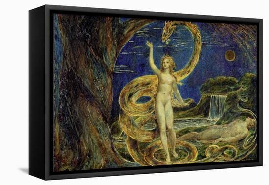 Eve Tempted by the Serpent-William Blake-Framed Stretched Canvas