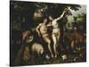 Eve Tempting Adam, the Creation of Eve and the Expulsion from Paradise Beyond-Hendrik De Clerck-Stretched Canvas