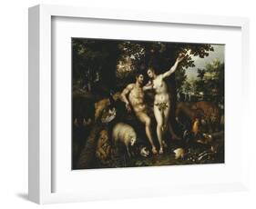 Eve Tempting Adam, the Creation of Eve and the Expulsion from Paradise Beyond-Hendrik De Clerck-Framed Giclee Print