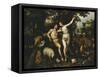 Eve Tempting Adam, the Creation of Eve and the Expulsion from Paradise Beyond-Hendrik De Clerck-Framed Stretched Canvas