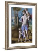 Eve with Cain and Abel-Francesco Ubertini Bacchiacca-Framed Art Print