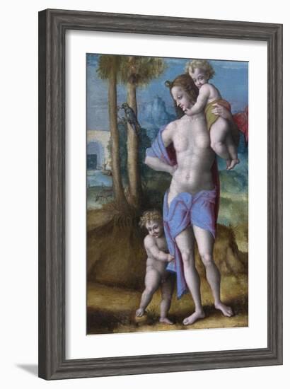 Eve with Cain and Abel-Francesco Ubertini Bacchiacca-Framed Art Print