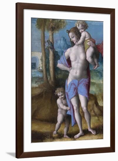 Eve with Cain and Abel-Francesco Ubertini Bacchiacca-Framed Art Print