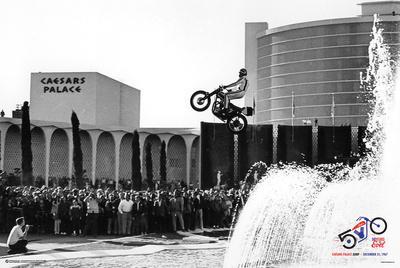 Evel Knievel B/W 8x10 Photo Caesars Palace Jump Ramp 
