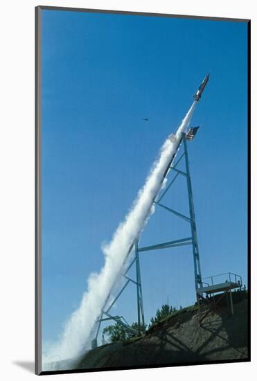 Evel Knievel's Rocket Launching-null-Mounted Photographic Print