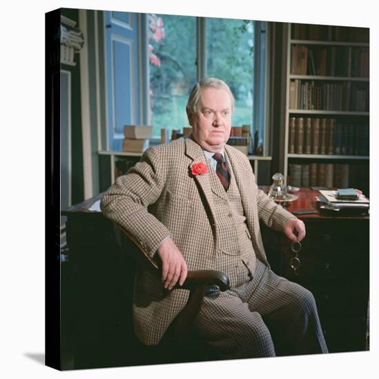 Evelyn Waugh, in His Study at Combe Florey, 1963-null-Stretched Canvas