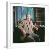 Evelyn Waugh, in His Study at Combe Florey, 1963-null-Framed Photographic Print